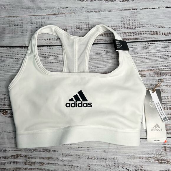 adidas Women's XXS D Cup  Powerreact Training Medium Support Bra 2XSD NEW - Picture 3 of 16